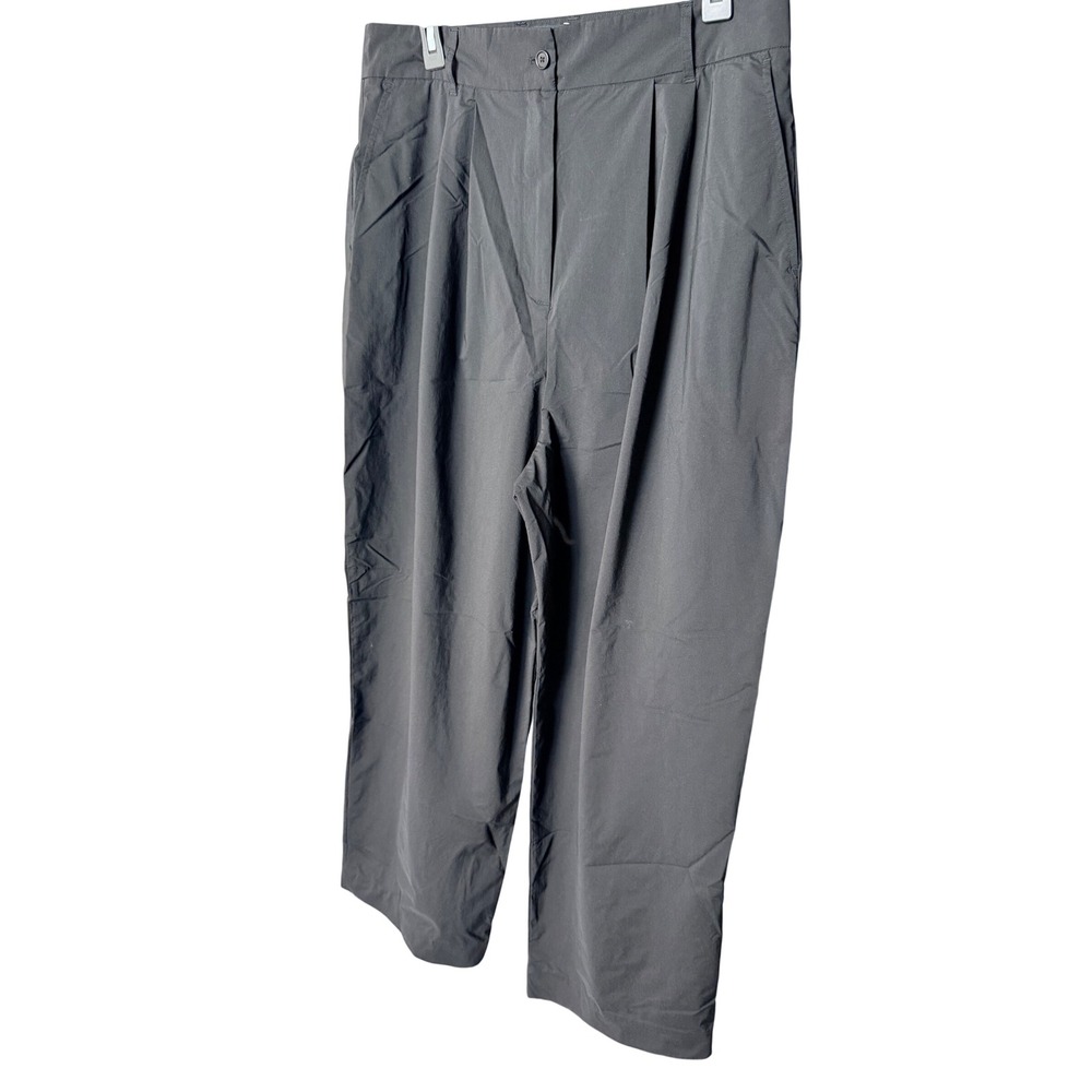 Reformation Laura Harrier Deadstock Nylon Pleated Trousers Black Size 8